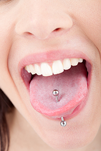 Woman With a Pierced Tongue